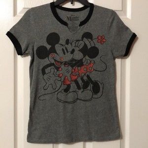 Disney Mickey and Minnie Mouse T-Shirt Juniors Size Medium